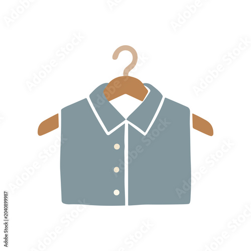 Obraz na płótnie Gray sleeveless shirt on hanger.