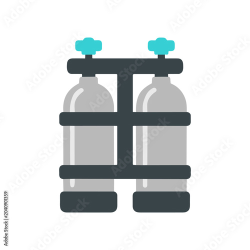 Foto Two oxygen gas cylinders together.