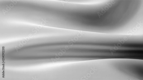 Monochrome Flowing Silk Wave Motion Background with Soft Grayscale Fabric Texture | Elegant Abstract Luxury Cloth Animation for Cinematic Design