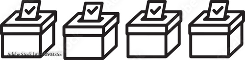 Foto Secure Ballot Box Voting and Election Icon Set