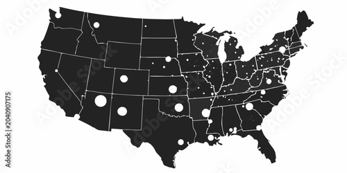 Photos dark minimalist map of the united states
