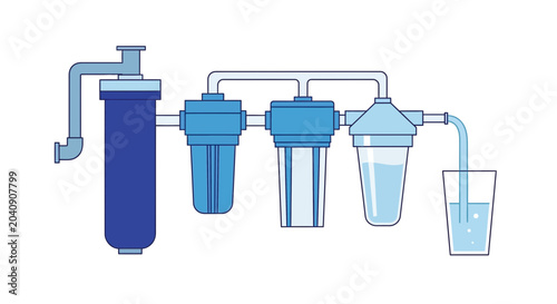 Foto Water Filtration System Diagram: Clean Drinking Water Purification