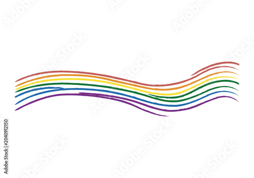 Líneas onduladas horizontales con los colores de la bandera del orgullo lgbtq