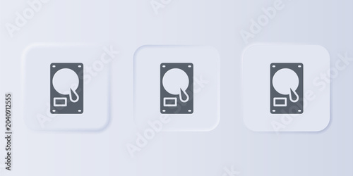 Slika na platnu Grey Hard disk drive HDD icon isolated on grey background
