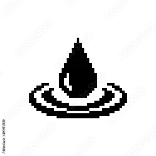 Pixel art water droplet ripple