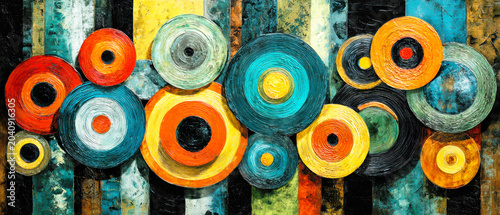 Colorful Abstract Circle Pattern – AI Generative