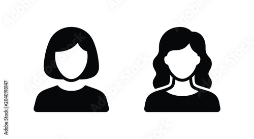 Foto two female head silhouettes on white background silhouette women profile black i