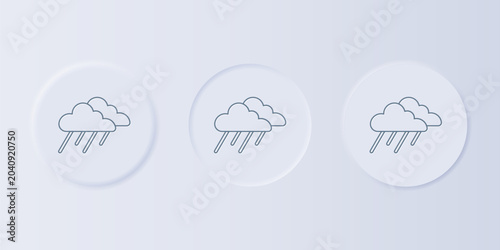 Vászonkép Grey Cloud with rain icon isolated on grey background