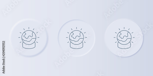 Grey Magic ball icon isolated on grey background. Crystal ball. Set icons in square buttons. Vector