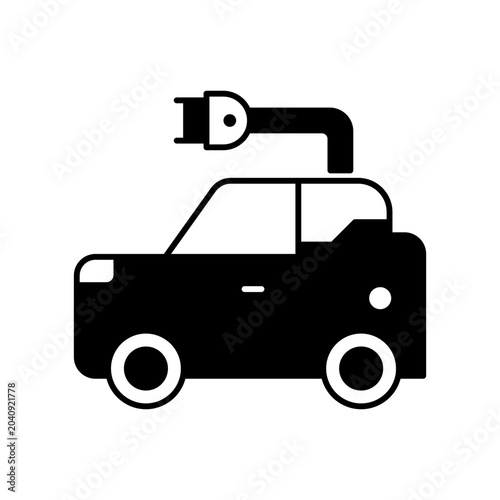 Electric car socket icon
