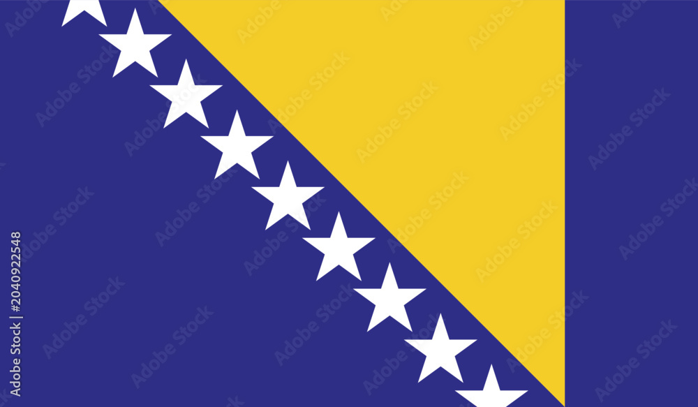 Fototapeta premium National Flag of Bosnia and Herzegovina