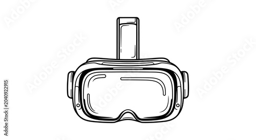 Virtual reality headset illustration isolated technology graphic on white