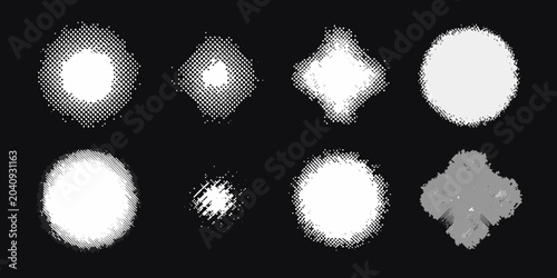 amorphous organic shapes in black and white