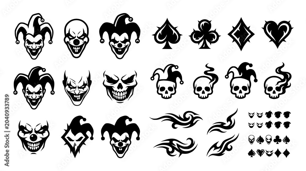 Obraz premium Minimal Streetwear Joker Graphic Vector Pack