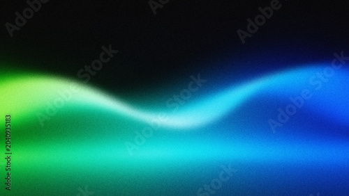 Vibrant green blue and white wave on black background