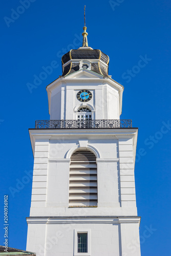 Tower of the historic Friedenskirche church in Saarbrucken