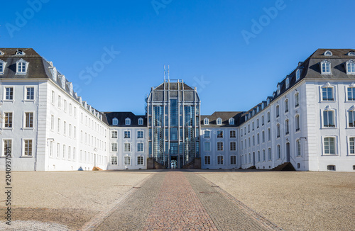 Front view of the historic castle in Saarbrucken, Germany