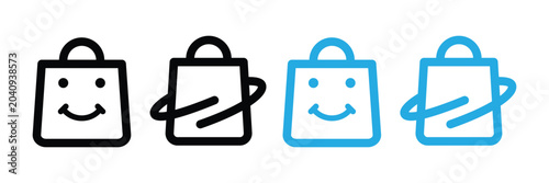 Foto Shopping Bag Icon Set – Retail, E-commerce Package & Online Store Vector Collect
