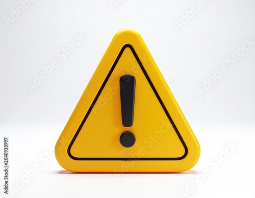 Yellow triangle warning sign with black exclamation mark