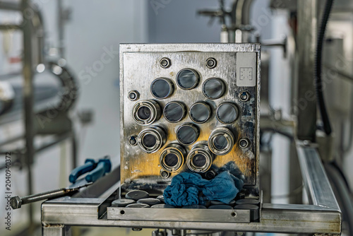 Konstfotografi Heat tube sheet exchanger, stainless tube bundle industrial