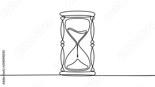 Bild auf Leinwand minimalist hourglass line art illustration representing time management countdo