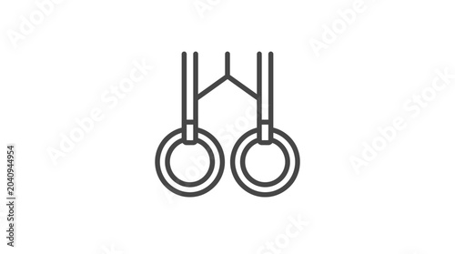 Obraz na płótnie Still rings gymnastics apparatus line icon.