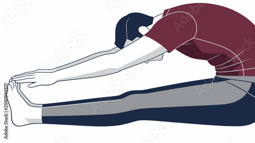 Fotografie a person stretching on the floor.