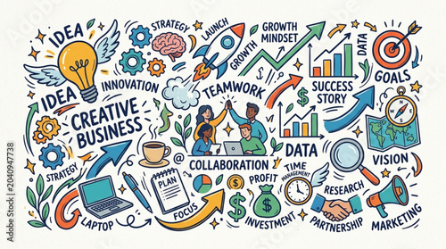 Business Creative Teamwork Concept Illustration.