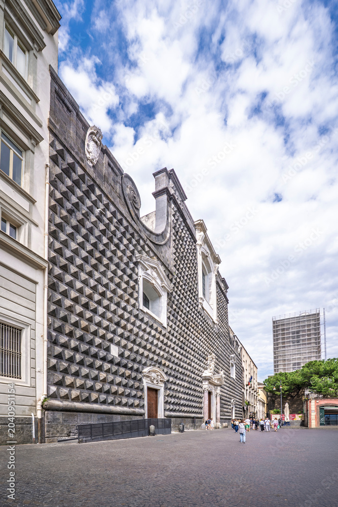 Obraz premium The Chiesa del Gesu Nuovo church view in Naples, Italy