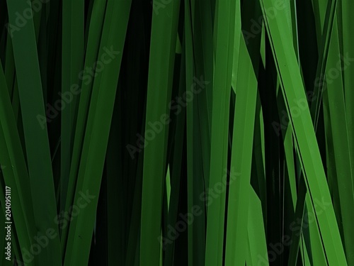 Dark Green Angular Metal Strips Abstract Art Installation