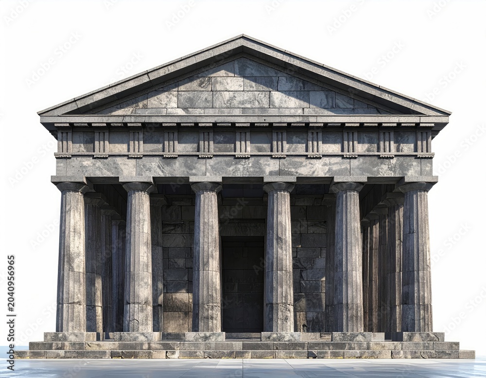Obraz premium Ancient stone temple with grand columns and triangular pediment