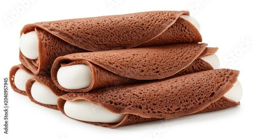 Stacked brown flatbreads with rope handles