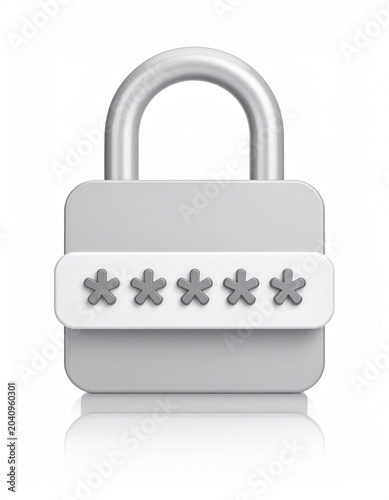 A digital padlock with five asterisks, symbolizing password protection