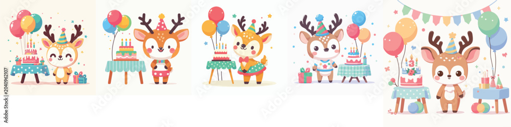 Fototapeta premium the little deer's birthday