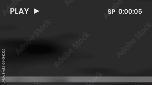 Classic VHS Tape Playing Overlay with Authentic VCR OSD and Tracking Glitch