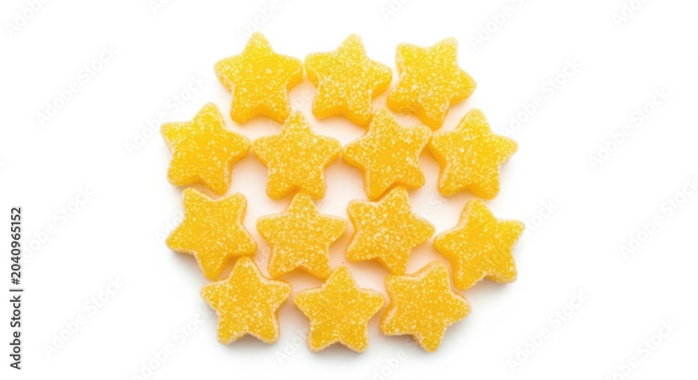 Obraz premium Yellow star-shaped cereal pieces isolated on plain background
