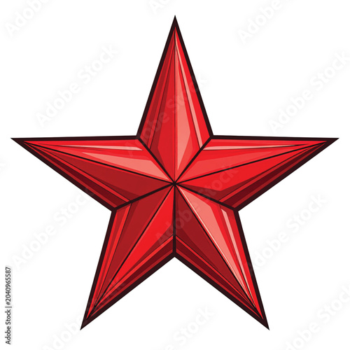 Red Star Icon Symbol Graphic Design.