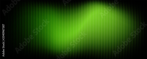 Dark green neon gradient ribbed glass. Vector ribbed glass texture background. Mesh gradient. acrylic ribbed bath surface. Reeded glass background semitransparent overlay. Bath wall window