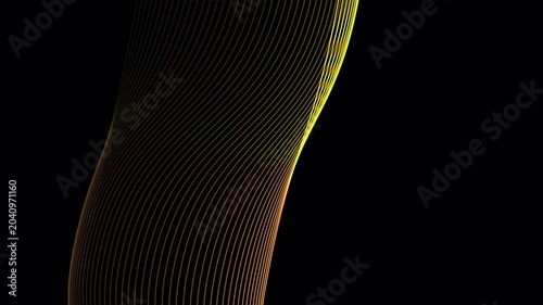 4K Abstract Golden Wave Line Animation Video on Trasnparent Background