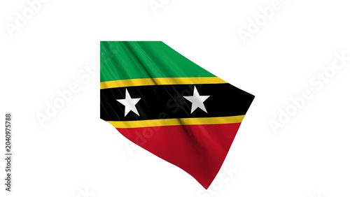 Fotografía Saint Kitts and Nevis officially the Federation of Saint Christopher and Nevis national flag isolated on white background