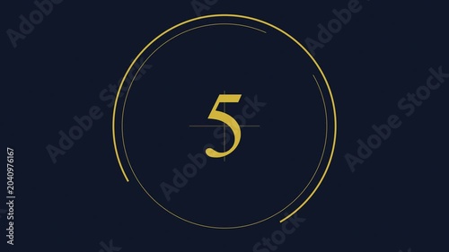 Luxury Sapphire Blue and Gold Old Film Leader Countdown Background