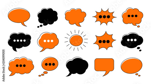 Εκτύπωση καμβά speech bubbles vector illustration dialogue conversation communication graphic d