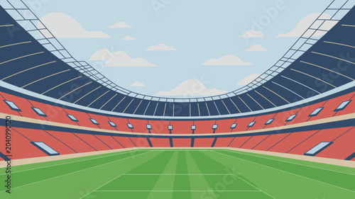 Canvas Print stadium vector illustration arena sports venue graphic design architecture struc