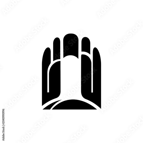 Black Hand Icon Graphic Design Element.