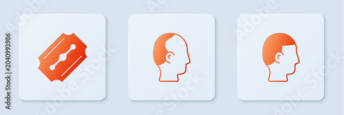Εκτύπωση καμβά Set Baldness, Blade razor and Hairstyle for men