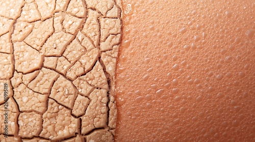 Comparison of Dry and Healthy Skin - A Visual Representation of Hydration and Texture.