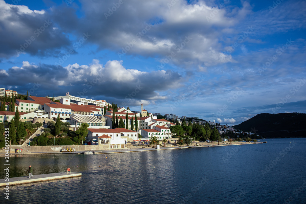 Obraz premium Hotels for tourist accommodation on the Adriatic coast in the tourist town of Neum in Bosnia and Herzegovina