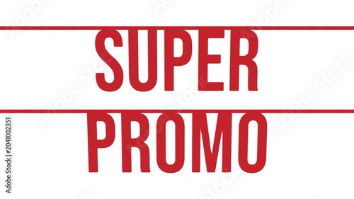 Super Promo Bold Red Text Animation on White Background