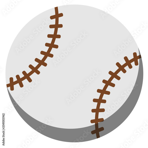 Baseball-style ball illustration isolated on white background. Classic sports equipment used in baseball, softball, and similar bat-and-ball games.