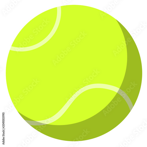 Tennis ball illustration isolated on white background. Bright sports equipment used for tennis matches, practice, and recreational activities.